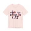 Ask Me About My Cat T‑Shirt, Funny Cat Lover Tee, Crochet Effect