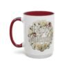 Valentine Mug , Happy Valentine Floral AccentMug, Colorful Coffee Mugs (11/15oz)