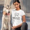 Dog Mom T-Shirt, Script Line Art Puppy Tee for Dog Lovers