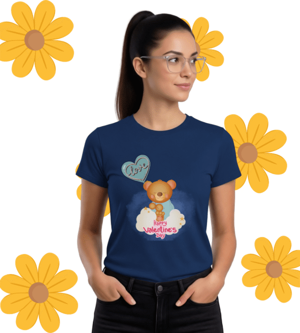 Valentine Bear Tee Cute Happy Valentine’s Day, Women’s T-Shirt