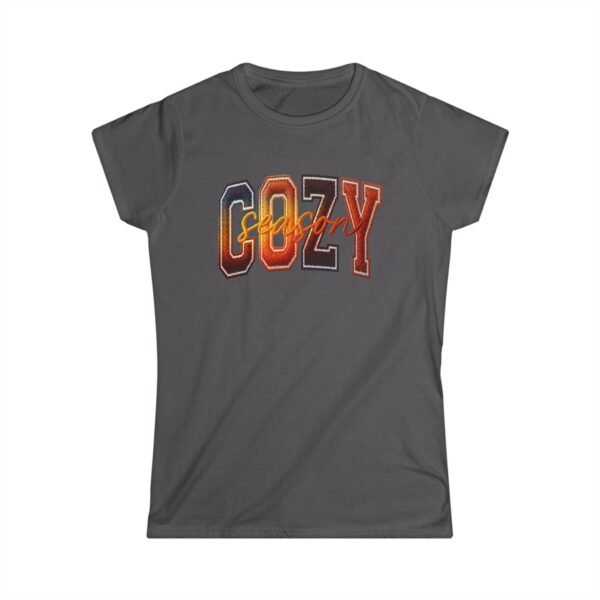 Cozy Season Women's Tee, Retro Fall Vibes Graphic Shirt, Embroidery style effect