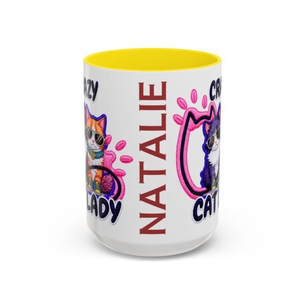 Personalized Mug, Crazy Cat Lady Accent Coffee Mug , Cute Sunglasses Cats