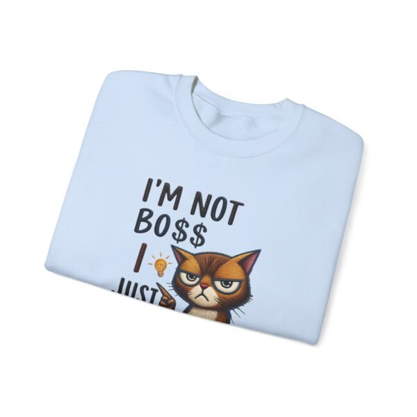 Sweatshirt  I’m Not Boss I Just Have Better Ideas, Grumpy Cat Crewneck, Embroidery Style Effect