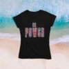 Girl Power Women’s Tee – Wear Your Strength, Share the Energy, Embroidery Style Effect