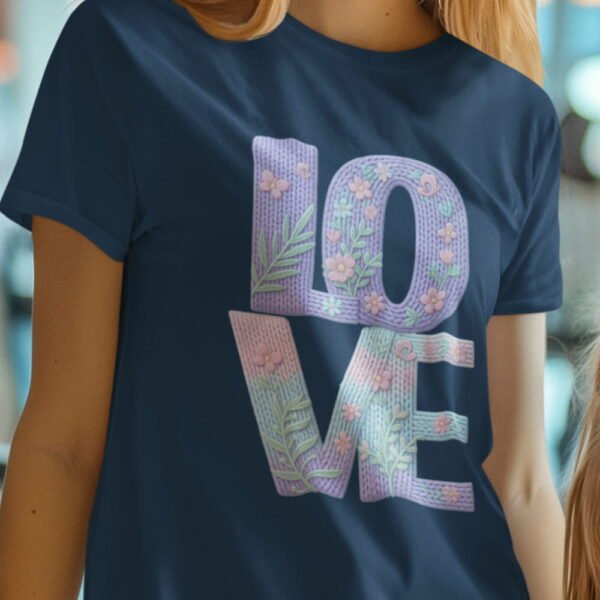 Valentine’s Day Floral Tee, Embroidery Style Effect Valentine’s Day Floral Tee, Embroidery Style Effect