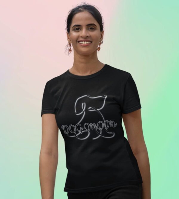 Dog Mom T-Shirt, Script Line Art Puppy Tee for Dog Lovers