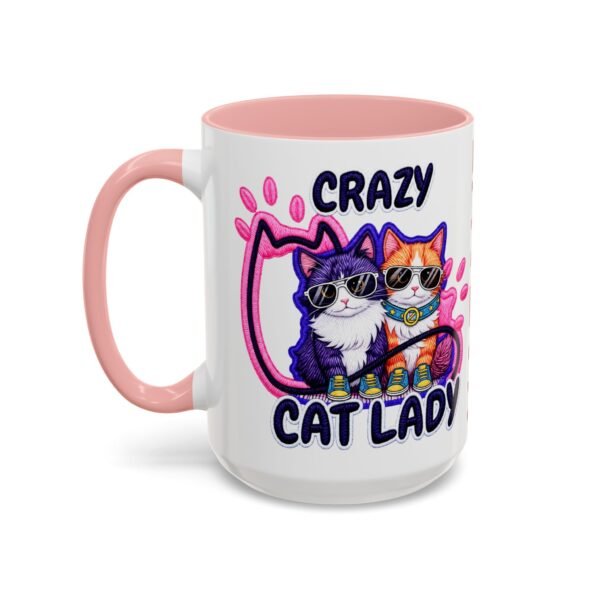 Personalized Mug, Crazy Cat Lady Accent Coffee Mug , Cute Sunglasses Cats