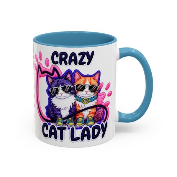 Personalized Mug, Crazy Cat Lady Accent Coffee Mug , Cute Sunglasses Cats