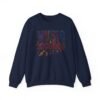 Music Teacher Crewneck Sweatshirt, Vintage Instrument & Musical Notes Design, Thread-style Effect