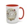 Valentine Mug , Happy Valentine Floral AccentMug, Colorful Coffee Mugs (11/15oz)