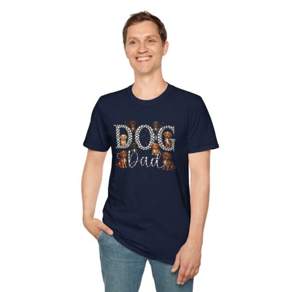 Dog Dad T-Shirt, Cute Paw Print & Puppy Graphic Tee, This soft, Embroidery Style Effect