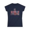 Girl Power Women’s Tee – Wear Your Strength, Share the Energy, Embroidery Style Effect