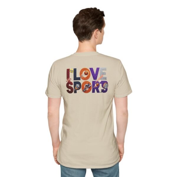 I Love Sports T-Shirt, Bold Embroidery-Style Graphic Tee for True Sports Lovers, Men's Tee