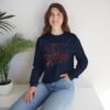 Music Teacher Crewneck Sweatshirt, Vintage Instrument & Musical Notes Design, Thread-style Effect