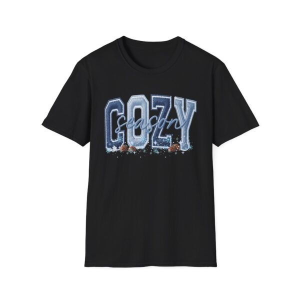 Winter Design T-Shirt, T-Shirt With College-Style Letter Print, Embroidered Effect.