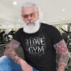 I Love Gym Gothic T-Shirt, Black Thorny Typography Fitness I Love Gym Gothic T-Shirt, Black Thorny Typography Fitness