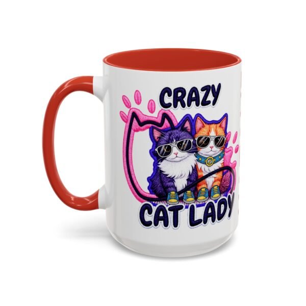 Personalized Mug, Crazy Cat Lady Accent Coffee Mug , Cute Sunglasses Cats