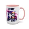 Personalized Mug, Crazy Cat Lady Accent Coffee Mug , Cute Sunglasses Cats