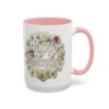 Valentine Mug , Happy Valentine Floral AccentMug, Colorful Coffee Mugs (11/15oz)