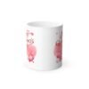 Color-Changing Mug, Cute Pink Heart Valentine’s Day Design (11oz)