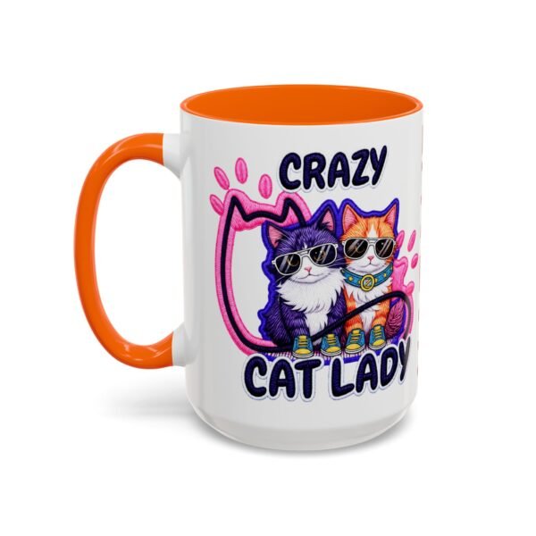 Personalized Mug, Crazy Cat Lady Accent Coffee Mug , Cute Sunglasses Cats