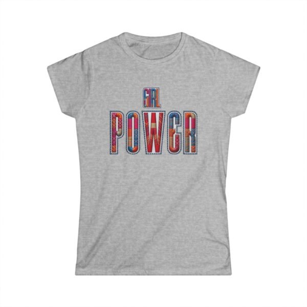 Girl Power Women’s Tee – Wear Your Strength, Share the Energy, Embroidery Style Effect