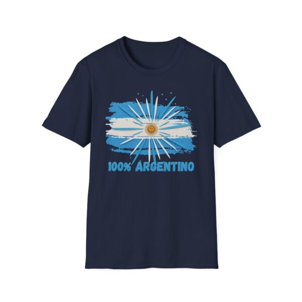 100% Argentino T-Shirt,  Distressed Argentina Flag Tee, Thread-Style Effect