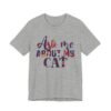 Ask Me About My Cat T‑Shirt, Funny Cat Lover Tee, Crochet Effect