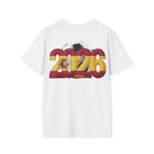 2026 Spain Soccer T-Shirt, Sport Fan Tee, Both Sides Design Tee, Embroidery Style Effect