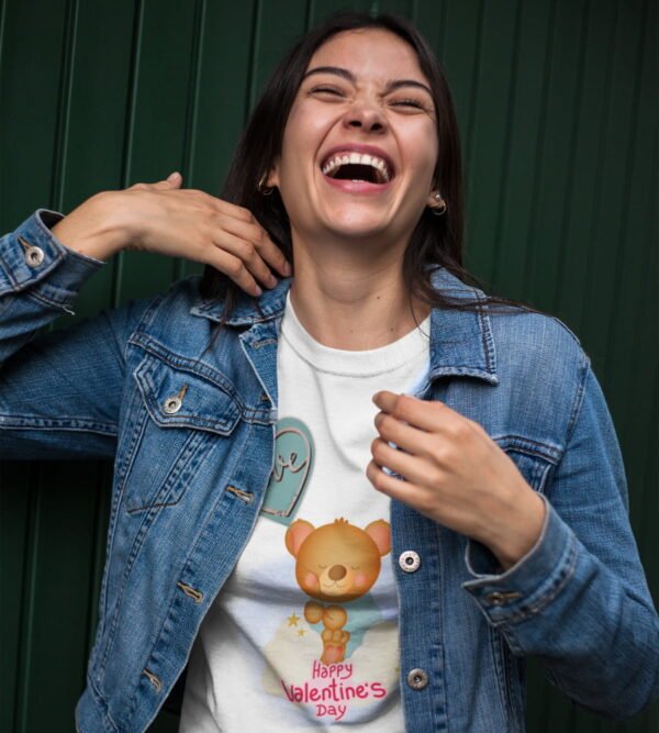 Valentine Bear Tee Cute Happy Valentine’s Day, Women’s T-Shirt