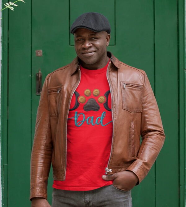 Dog Dad Tee, Because Fur Is a Fashion Statement, Tee for Pet Lovers, Embroidery Style Effect