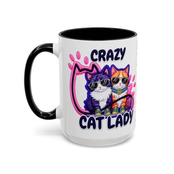 Personalized Mug, Crazy Cat Lady Accent Coffee Mug , Cute Sunglasses Cats