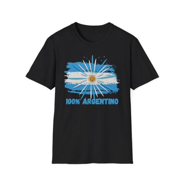 100% Argentino T-Shirt,  Distressed Argentina Flag Tee, Thread-Style Effect