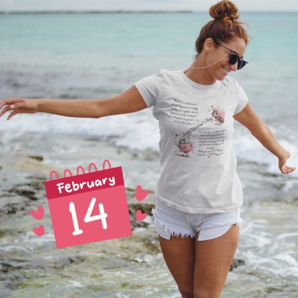 Inspirational Valentine Day Tee, “Love’s Kindness” Women’s Graphic T-Shirt