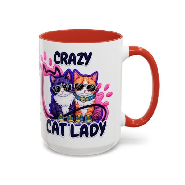 Personalized Mug, Crazy Cat Lady Accent Coffee Mug , Cute Sunglasses Cats