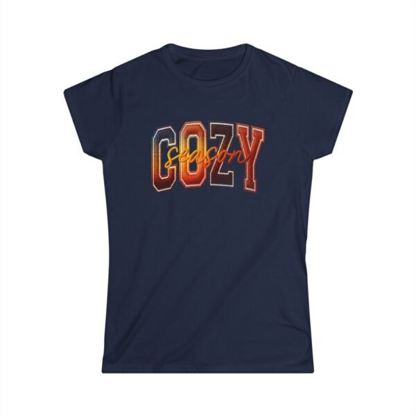 Cozy Season Women's Tee, Retro Fall Vibes Graphic Shirt, Embroidery style effect