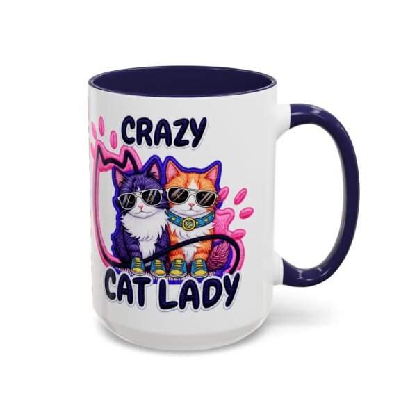 Personalized Mug, Crazy Cat Lady Accent Coffee Mug , Cute Sunglasses Cats