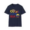 Colombia 2026 Soccer Fan T-Shirt,  Colombian Flag Ball Design, Embroidery Style