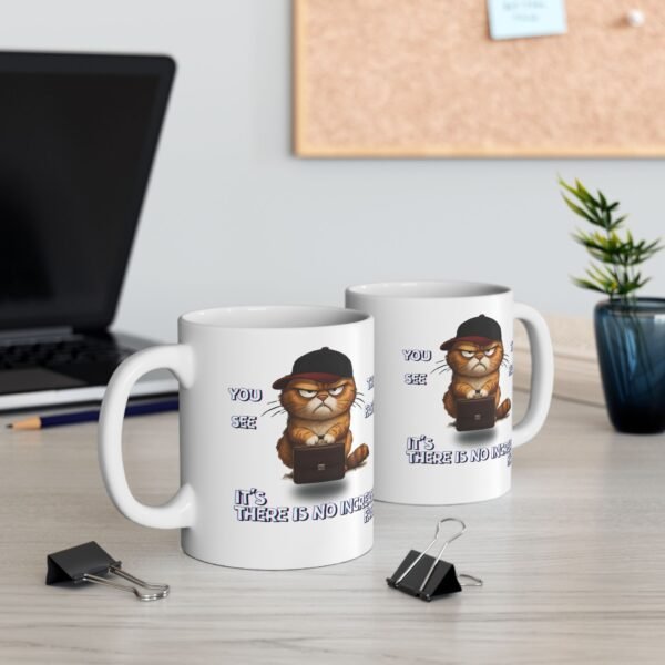 The Mug With The Attitude That The Boss Doesn't Like,  Funny Grumpy Cat Ceramic Mug, Cute Sarcastic Coffee Cup, Design On Both Sides