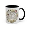 Valentine Mug , Happy Valentine Floral AccentMug, Colorful Coffee Mugs (11/15oz)