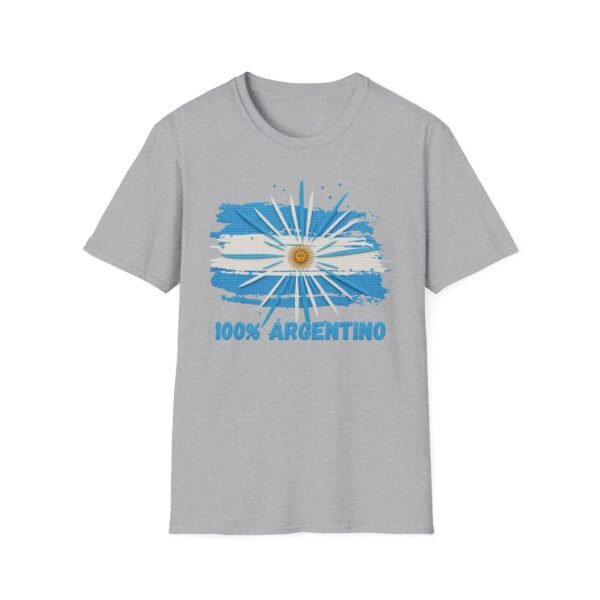 100% Argentino T-Shirt,  Distressed Argentina Flag Tee, Thread-Style Effect