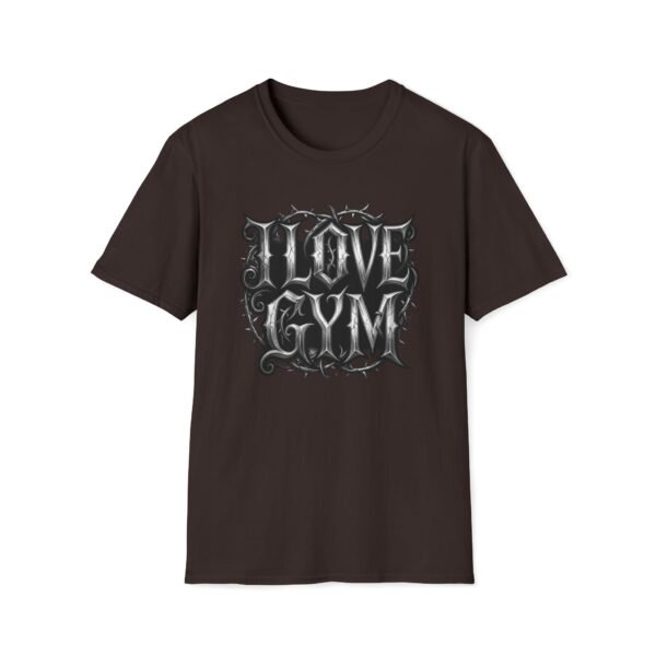 9893705734301126585_2048.jpeg I Love Gym Gothic T-Shirt, Black Thorny Typography Fitness Tee