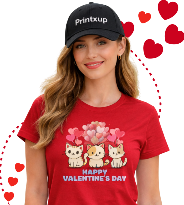 Purr-fectly in Love, Cute Kittens Valentine Tee, Women’s Shirt