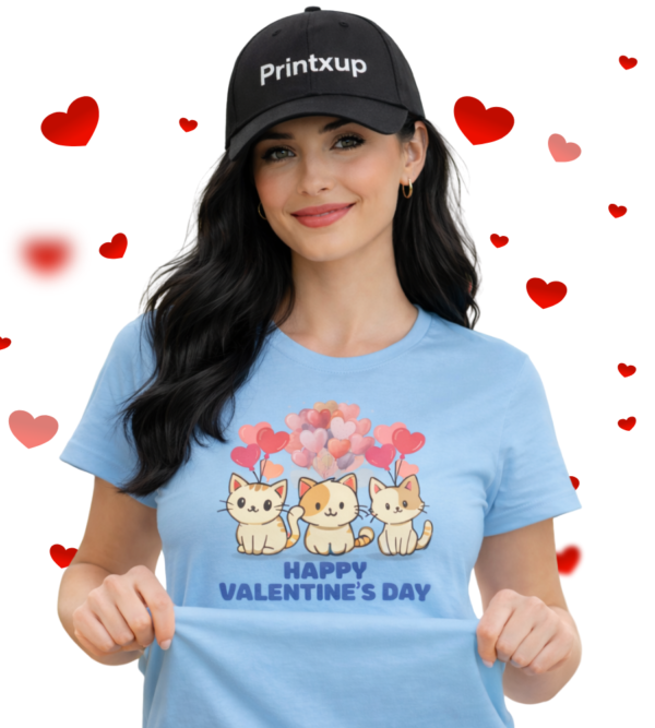 Purr-fectly in Love, Cute Kittens Valentine Tee, Women’s Shirt