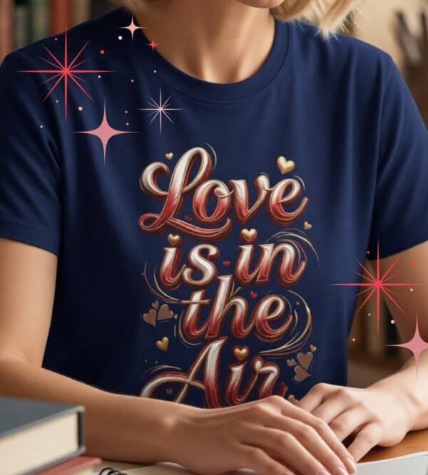 Love Is in the Air Tee, Romantic Valentine’s Day Graphic Shirt, Women’s Tee