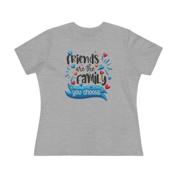 💖 Chosen Family Tee, Women’s Cotton Tee, Because Friends Are Everything (Embroidered Effect Design)
