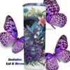 Skinny Tumbler 20 oz Stainless Steel, Butterfly Floral Design Skinny Tumbler 20 oz Stainless Steel, Butterfly Floral Design
