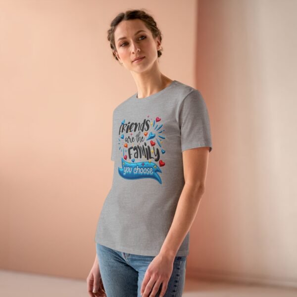 💖 Chosen Family Tee, Women’s Cotton Tee, Because Friends Are Everything (Embroidered Effect Design)