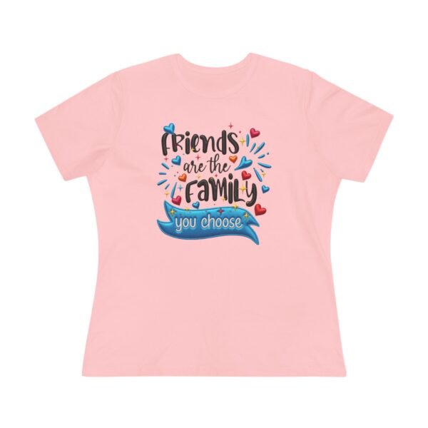 💖 Chosen Family Tee, Women’s Cotton Tee, Because Friends Are Everything (Embroidered Effect Design)