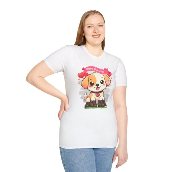 Valentine’s Day Puppy Love Tee, Cute Dog Shirt with Hearts